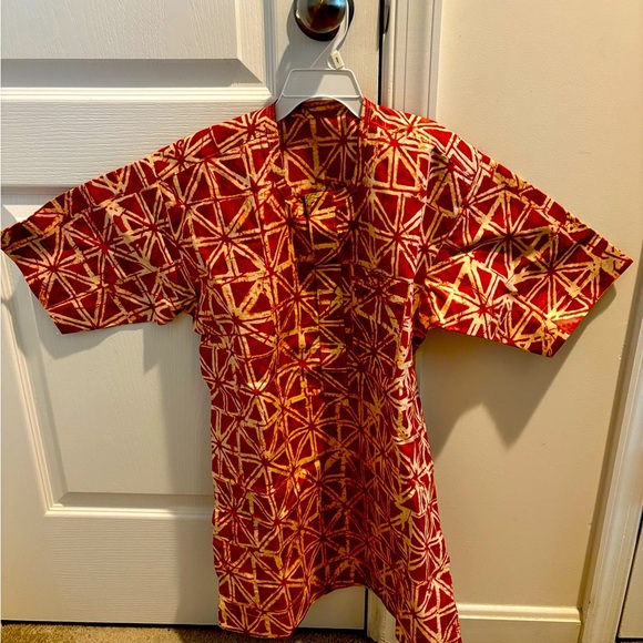 Tie & Dye Boys African Cloth Embroidery Shirt & Pant Set Multicolor Size Medium - Picture 6 of 6